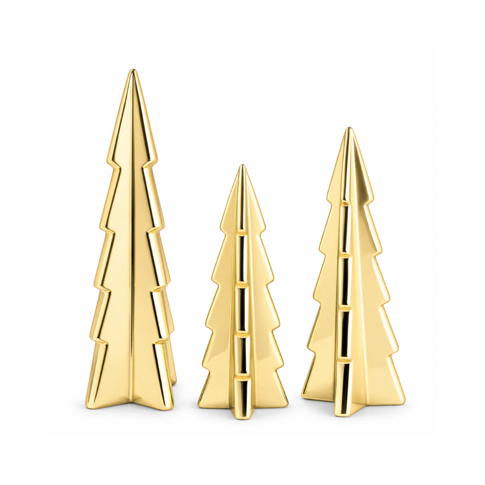 Holly Days Christmas Collection Alloy Tree Ornament 3 Pack - GOLD